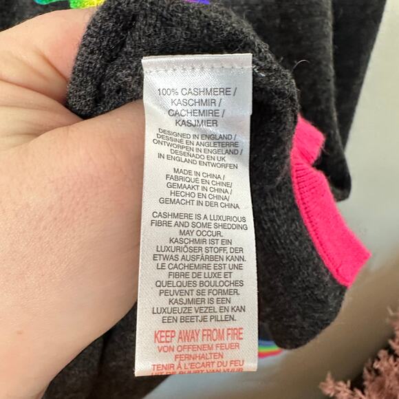 SCOTT & SCOTT London Cashmere Kiss Foil Metallic Rainbow Sweater Gray {S36} - Picture 5 of 5